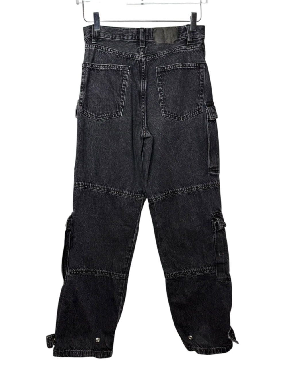 GRLFRND The Lex Black Wash Women’s Wide Leg Cargo Jeans Sz 25 - Picture 6 of 13